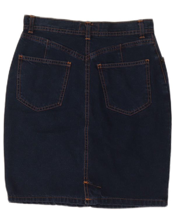 Saia jeans feminina Emmanuel Shvili Pato Donald IT 40 pequena W26 azul marinho