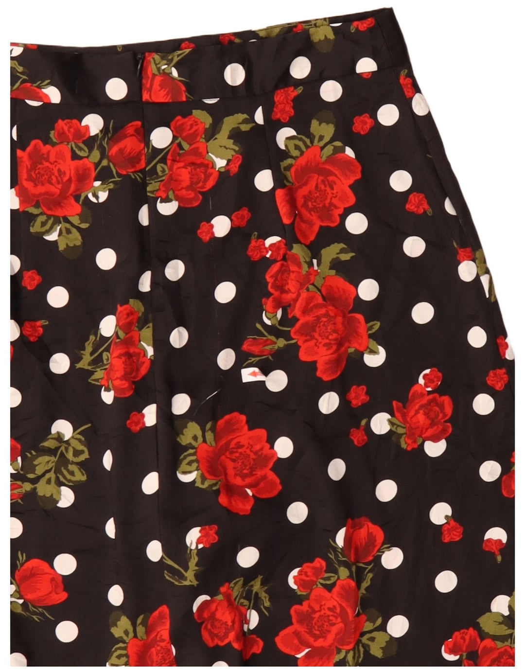 Saia feminina assimétrica linha A Zara médio W30 poliéster floral preto