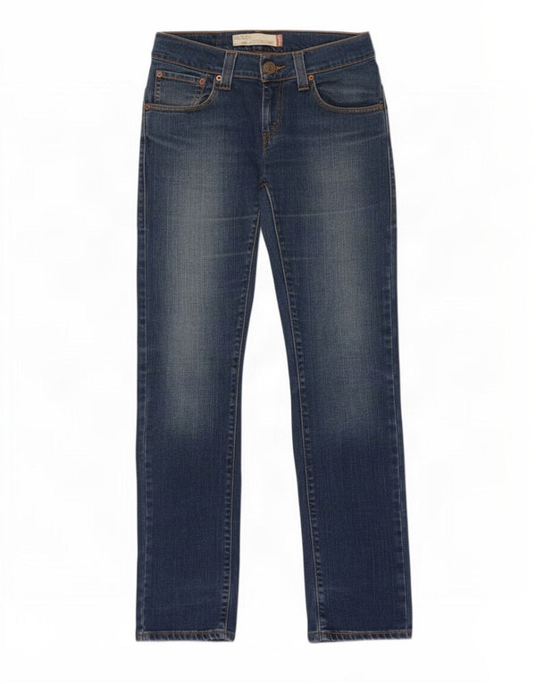 Calça jeans feminina Levi's 504 Slouch Straight W30 L32 azul algodão