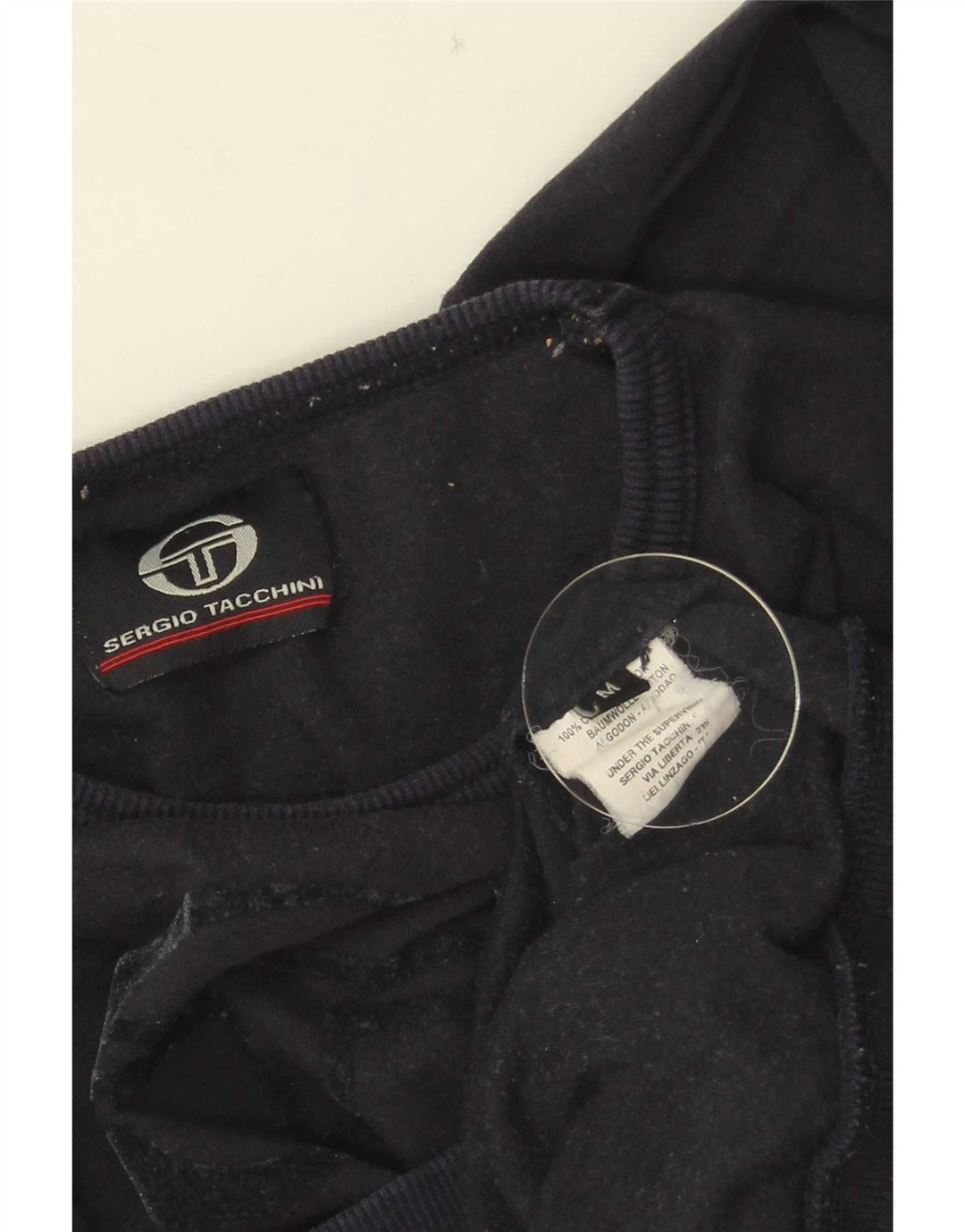 Sergio Tacchini Top gráfico feminino de manga comprida Reino Unido 12 médio azul marinho
