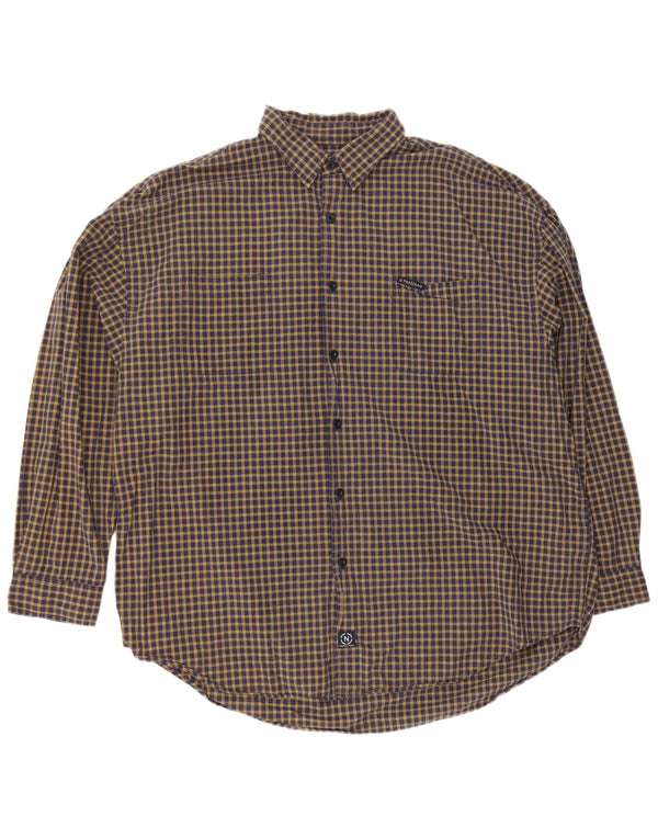 Camisa masculina Nautica 2XL algodão xadrez azul marinho