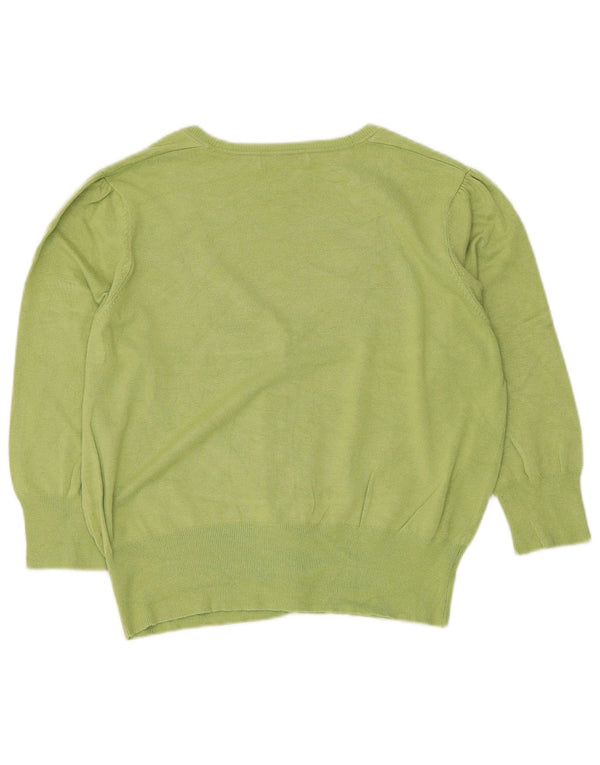 Suéter cardigã feminino Marks & Spencer manga 3/4 UK 18 XL verde