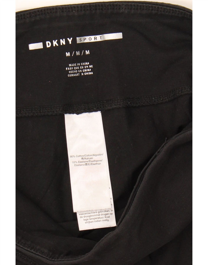 Leggings capri femininas DKNY UK 12 algodão preto médio