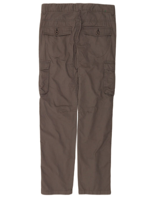 Calças Benetton Boys Straight Cargo 11-12 Anos 2XL W28 L28 Cinza Algodão