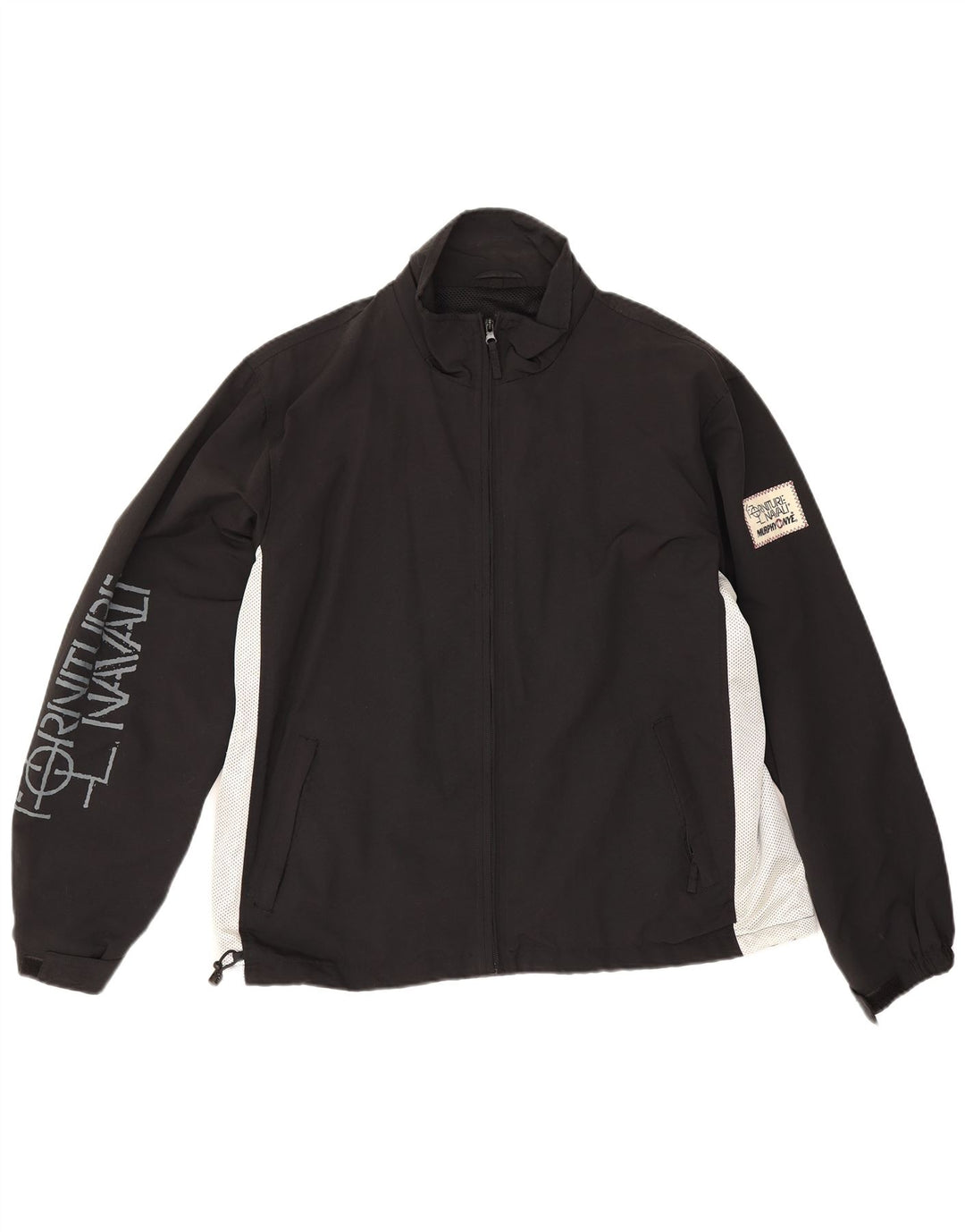Murphy & Nye Jaqueta masculina de agasalho gráfico grande bloco colorido preto