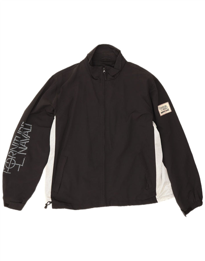 Murphy & Nye Jaqueta masculina de agasalho gráfico grande bloco colorido preto
