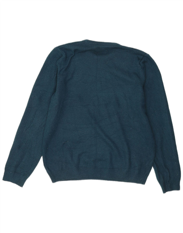 Suéter masculino Marks & Spencer com gola redonda grande acrílico azul