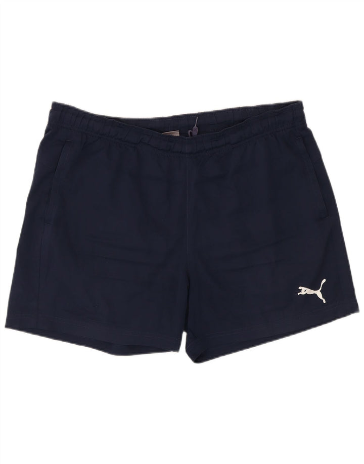 Shorts esportivos masculinos Puma grandes azul marinho
