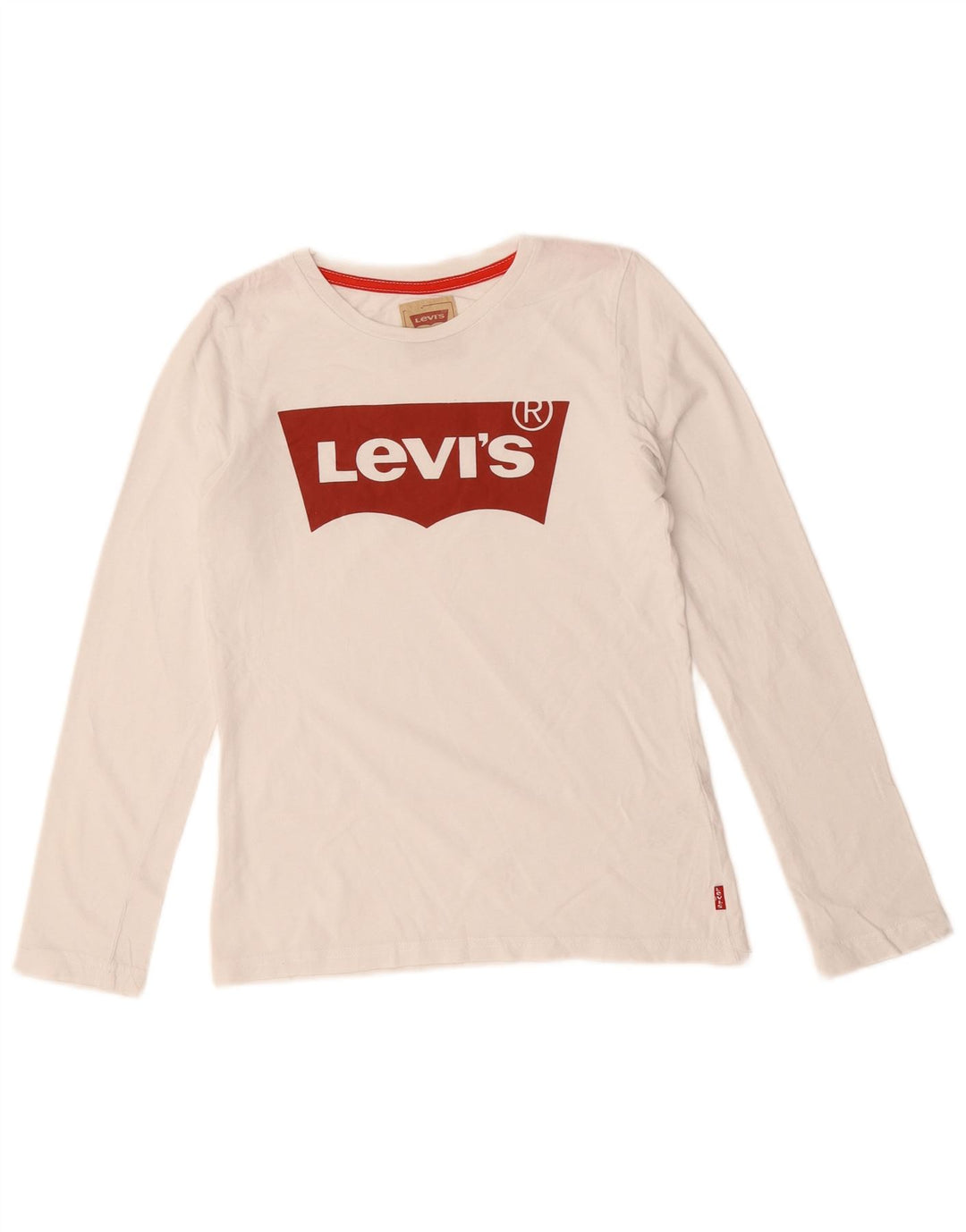 LEVI'S Boys Graphic Top Long Sleeve 11-12 Years White Cotton