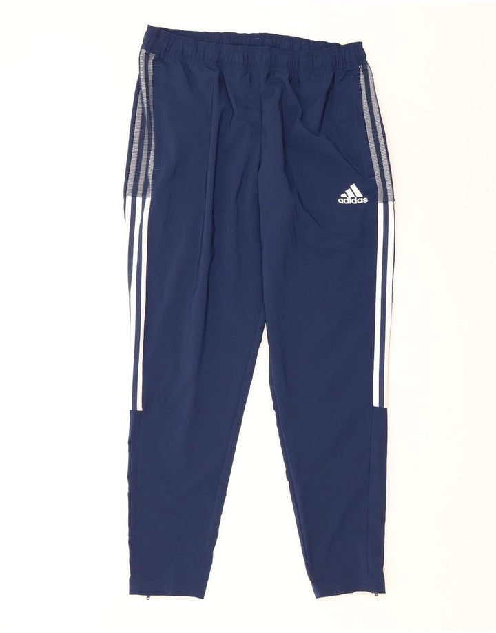 Calças de treino ADIDAS masculinas Aeroready grandes poliéster azul marinho