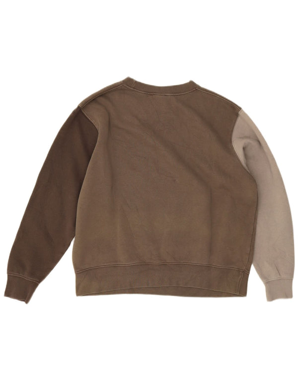 Nike feminino oversized moletom jumper UK 14 médio marrom colorblock
