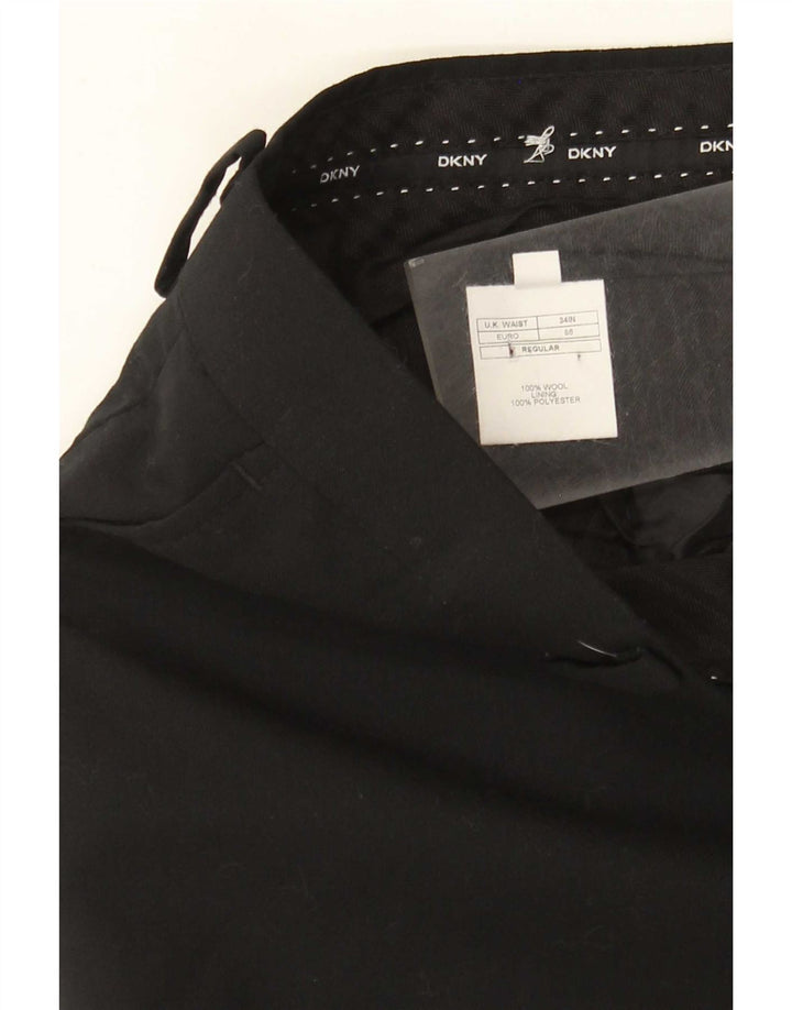 Calça casual masculina Dkny regular W34 L31 lã preta