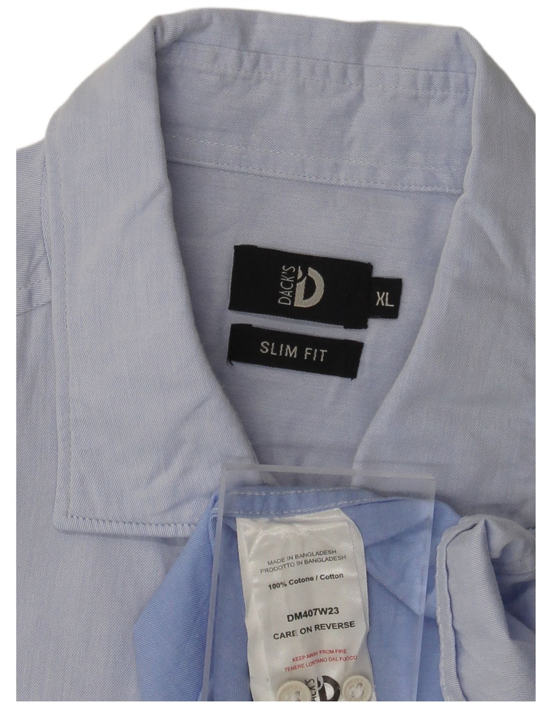 Camisa masculina slim fit DACK'S XL azul algodão