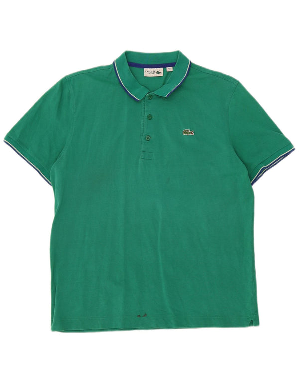 Camisa polo masculina LACOSTE tamanho 5 grande algodão verde