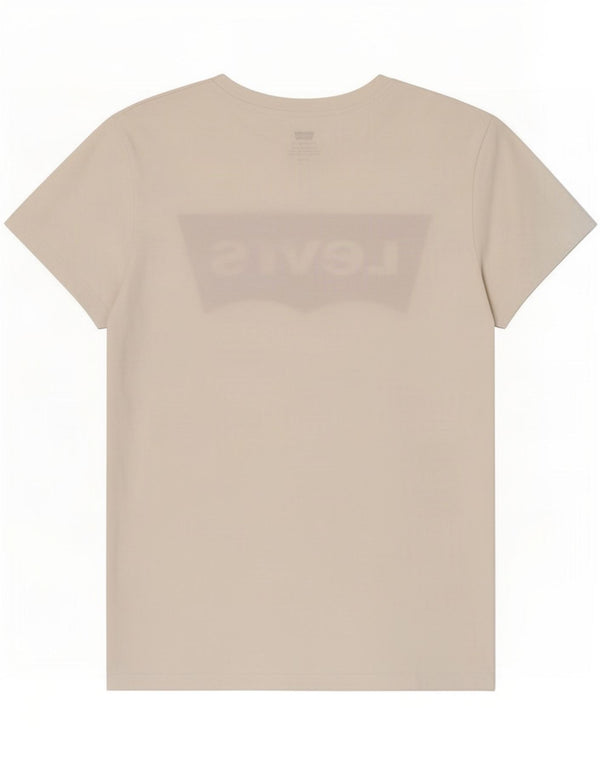 Camiseta feminina gráfica Levi's Top UK 10 pequeno algodão branco