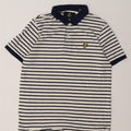 Camisa polo masculina Lyle & Scott grande algodão listrado branco