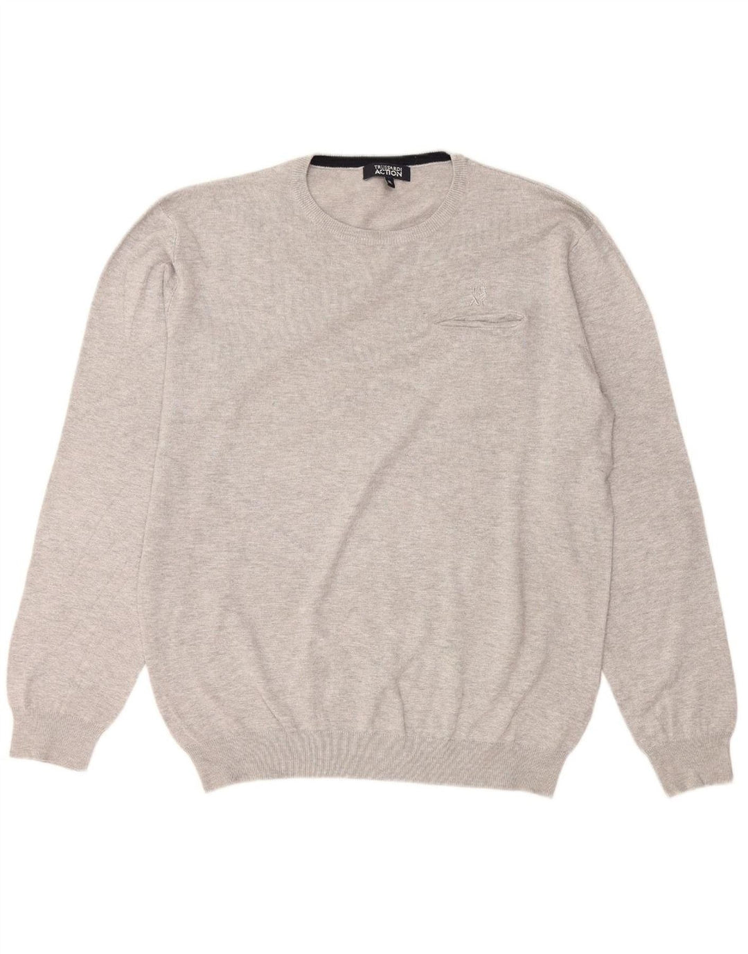 Suéter masculino TRUSSARDI com gola redonda XL viscose cinza