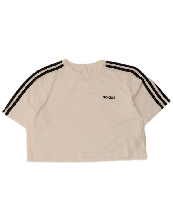 Camiseta Adidas Feminina Crop Oversized Top UK 4/6 XS Algodão Branco