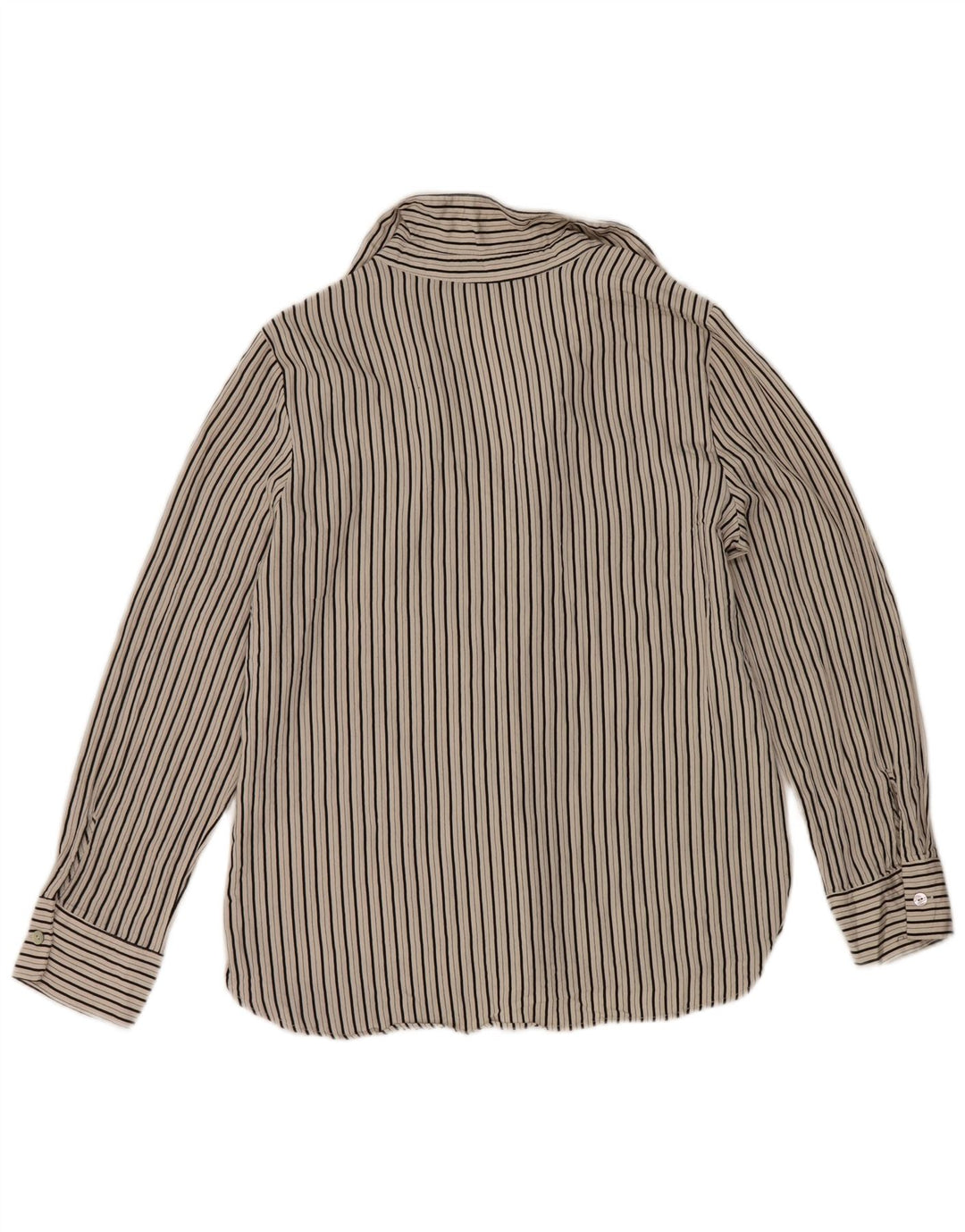 Camisa feminina Zara UK 14 listrada cinza médio