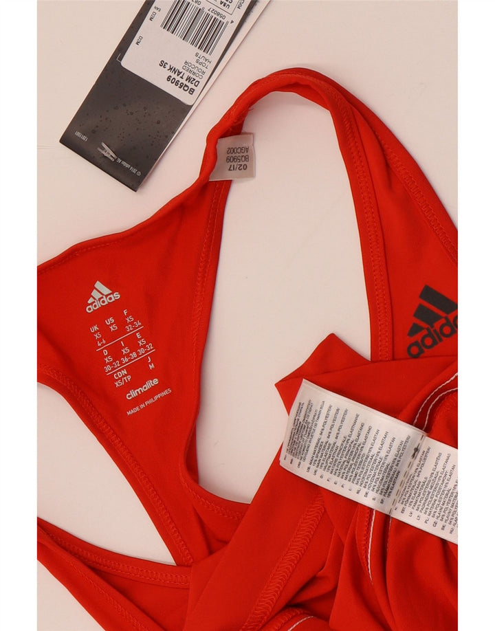 Adidas Womens Climalite Vest Top UK 4/6 XS Vermelho Poliéster