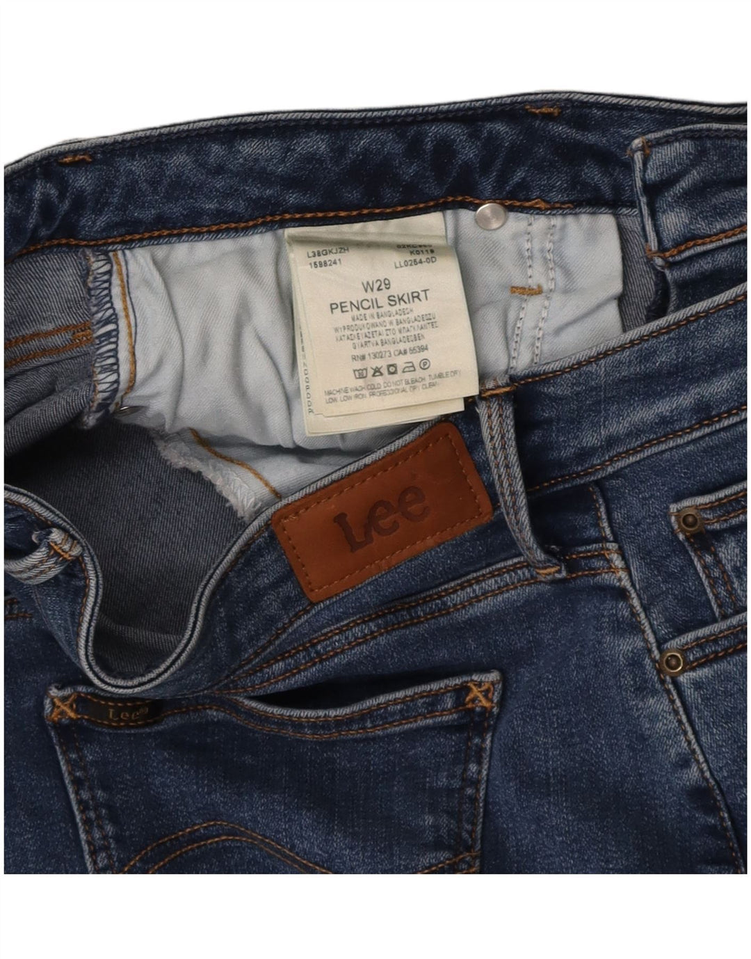 Saia lápis jeans feminina LEE W29 Lyocell azul médio