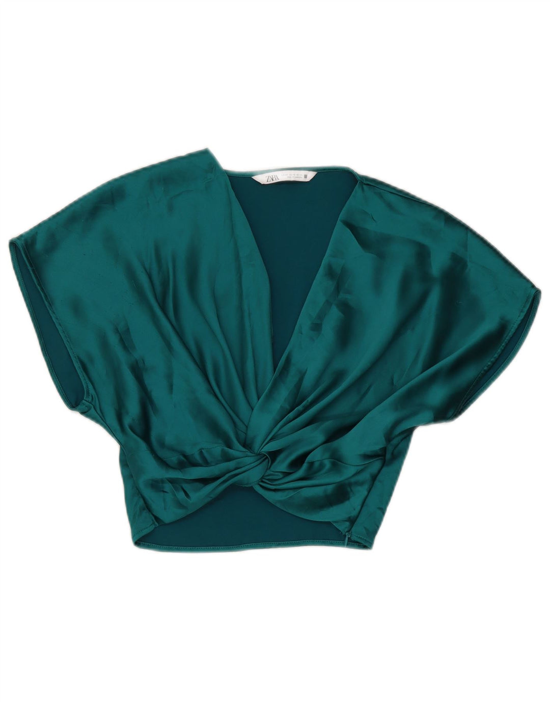 Blusa feminina Zara Top UK 6 XS verde poliéster