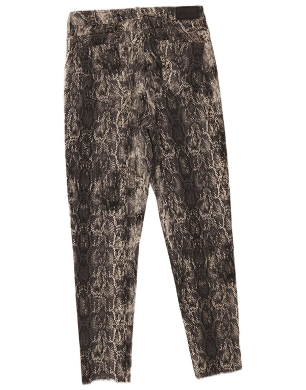 Zara Jeans Skinny Feminino EU 38 Pequeno W28 L28 Cinza Animal Print
