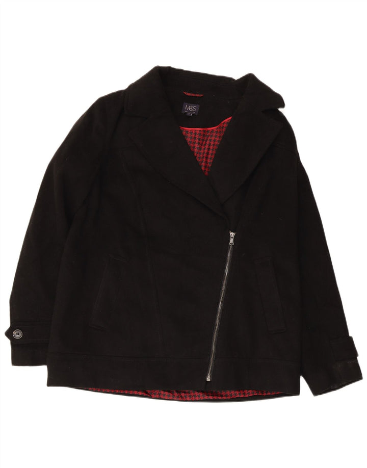 Casaco feminino Marks & Spencer Pea UK 14 grande preto