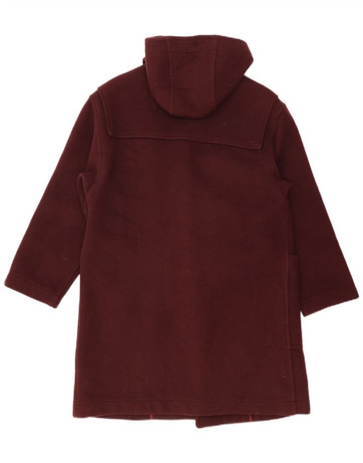 Casaco Duffle Masculino Merlet com Capuz EU 46 Lã Virgem Pequena Borgonha