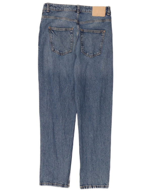 Zara Jeans feminino cintura alta cônico EU 40 médio W30 L28 azul