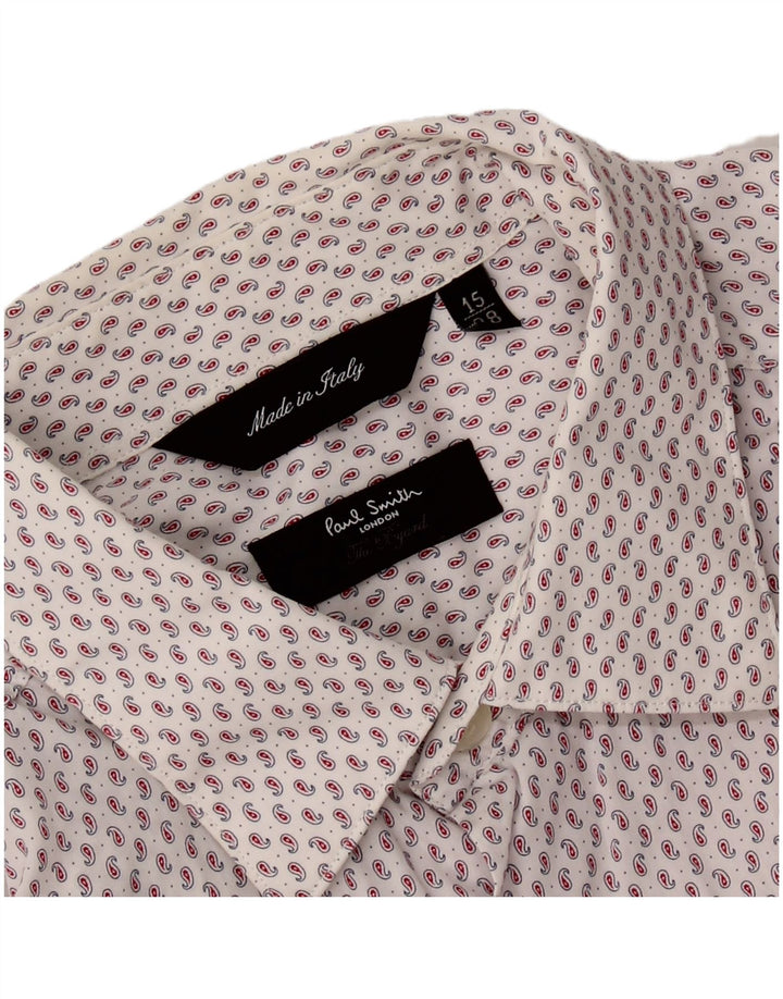 Camisa masculina PAUL SMITH tamanho 15 38 médio branco Paisley