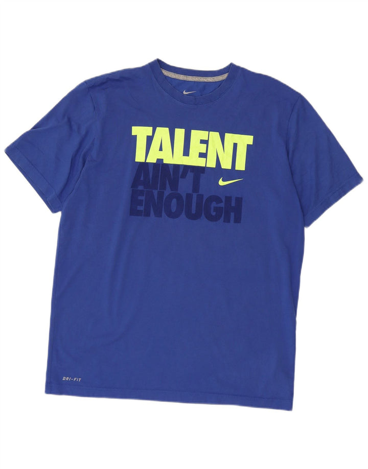 Camiseta Nike Masculina Dri Fit Graphic Top Grande Algodão Azul