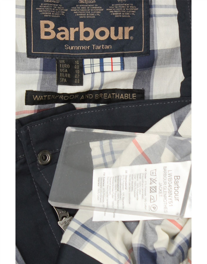 Jaqueta militar feminina Barbour UK 14 grande poliéster azul marinho