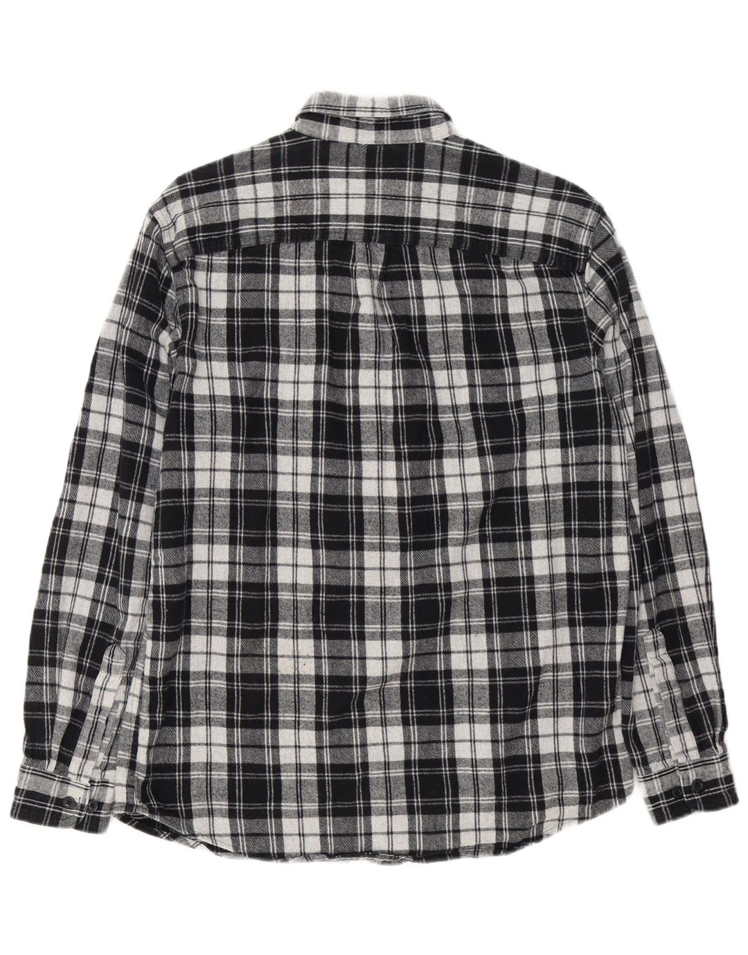 Camisa masculina de flanela levemente justa L.L.Bean algodão xadrez preto médio