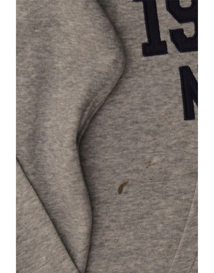 CHAMPION Suéter com capuz gráfico masculino cinza médio