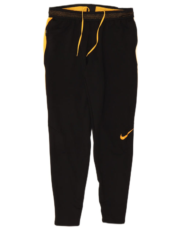 Calça de treino masculina Nike Dri Fit pequena preta colorblock poliéster