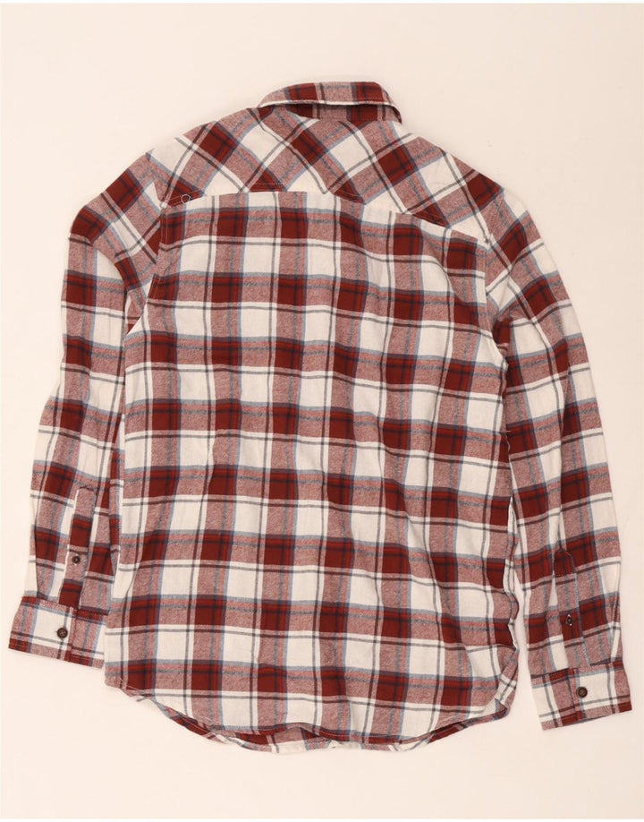 Camisa masculina de flanela de ajuste regular Lee, pequena, algodão xadrez borgonha