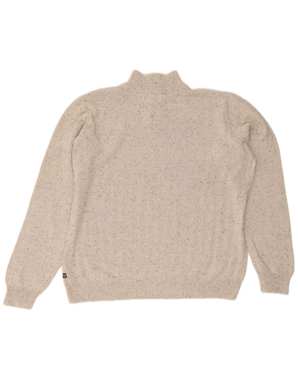 Suéter masculino Chaps com gola e botão 2XL cinza Fair Isle algodão