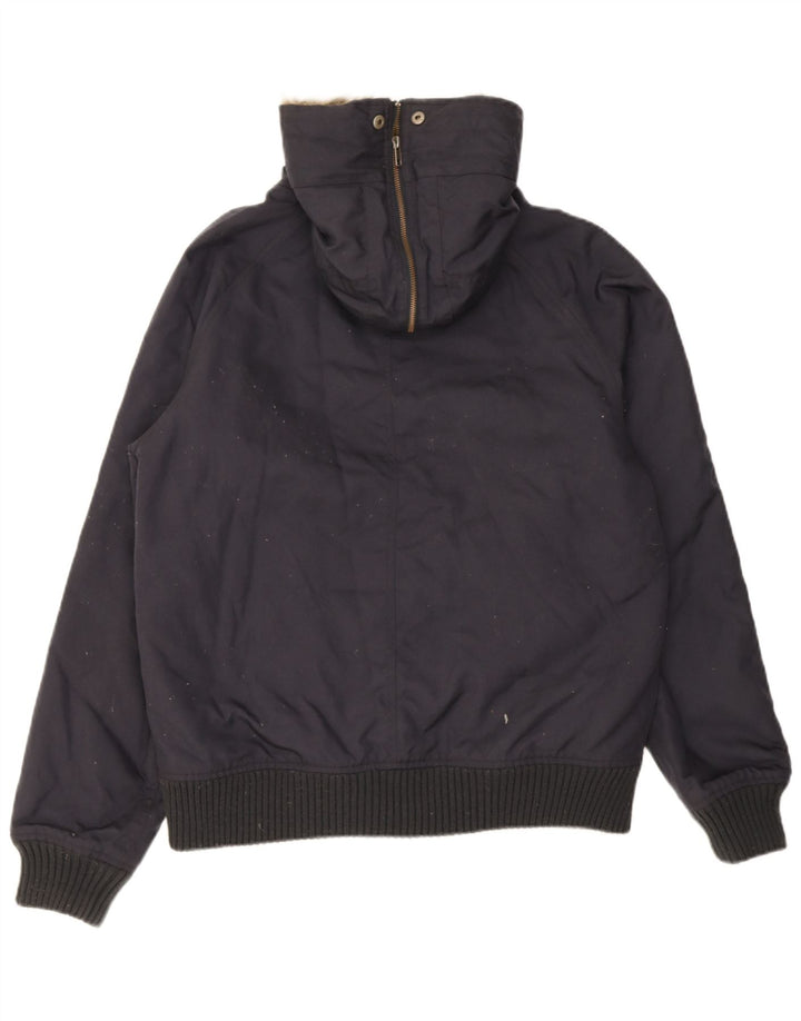Jaqueta bomber masculina Woolrich com capuz Reino Unido 40 grande azul marinho