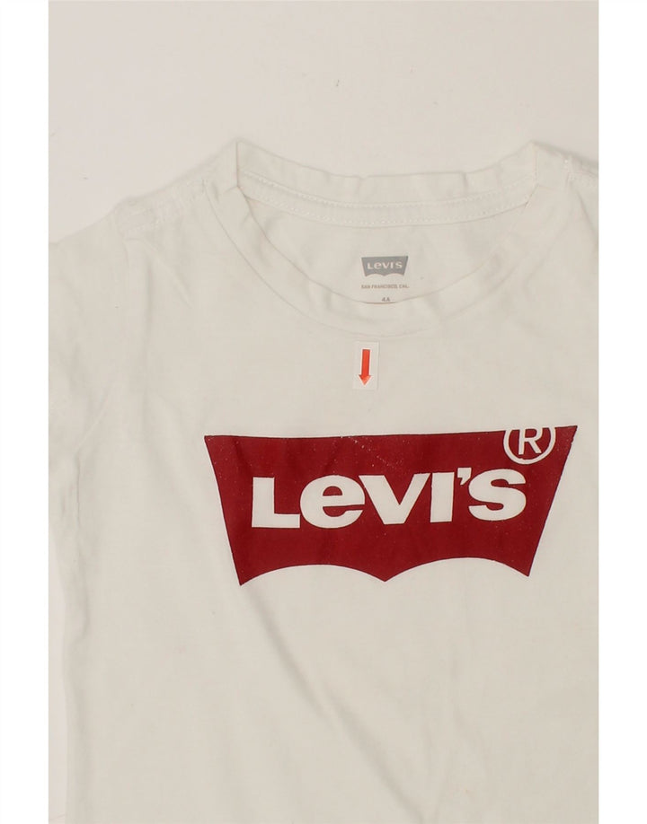LEVI'S Girls Graphic T-Shirt Top 3-4 Years White Cotton Vintage Levi's and Second-Hand Levi's from Messina Hembry 