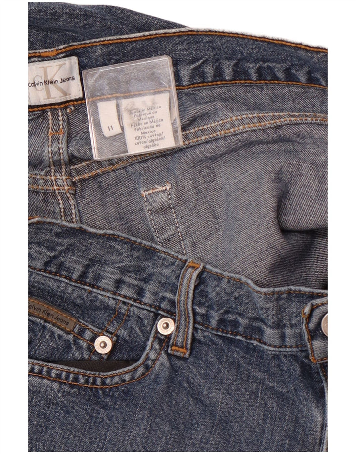 Calça jeans feminina Calvin Klein Bootcut US 11 grande W32 L32 azul algodão