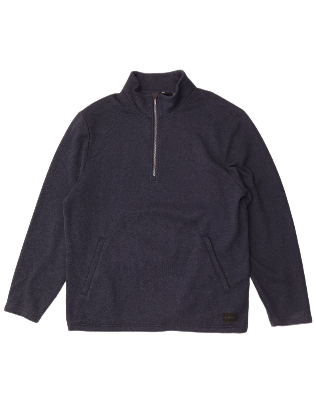 Suéter masculino Rohan com zíper e gola XL poliéster azul marinho