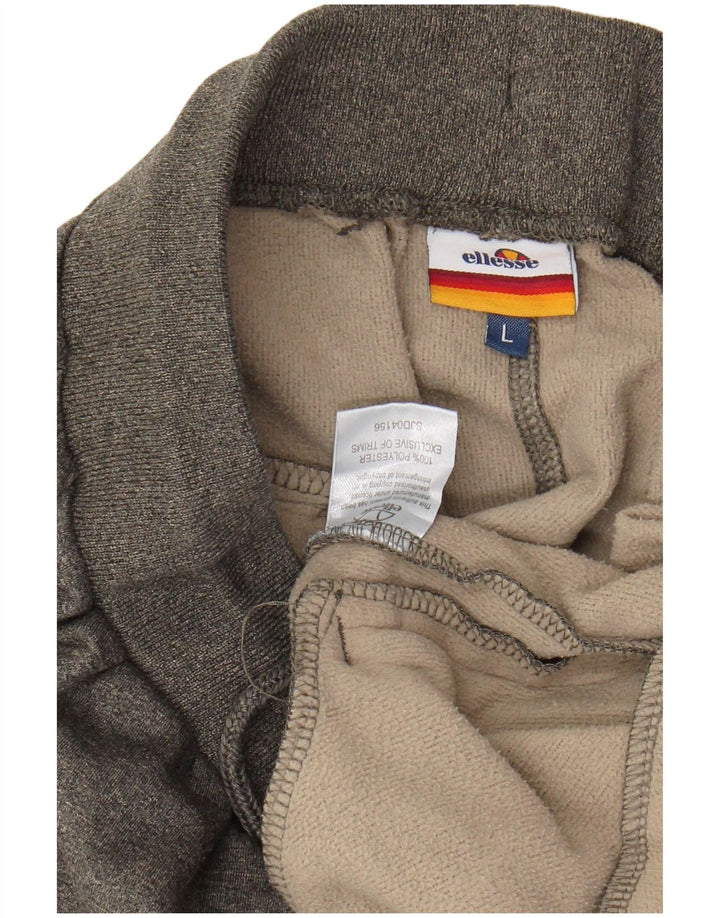 ELLESSE Calça de treino masculina Joggers grande poliéster manchado cinza