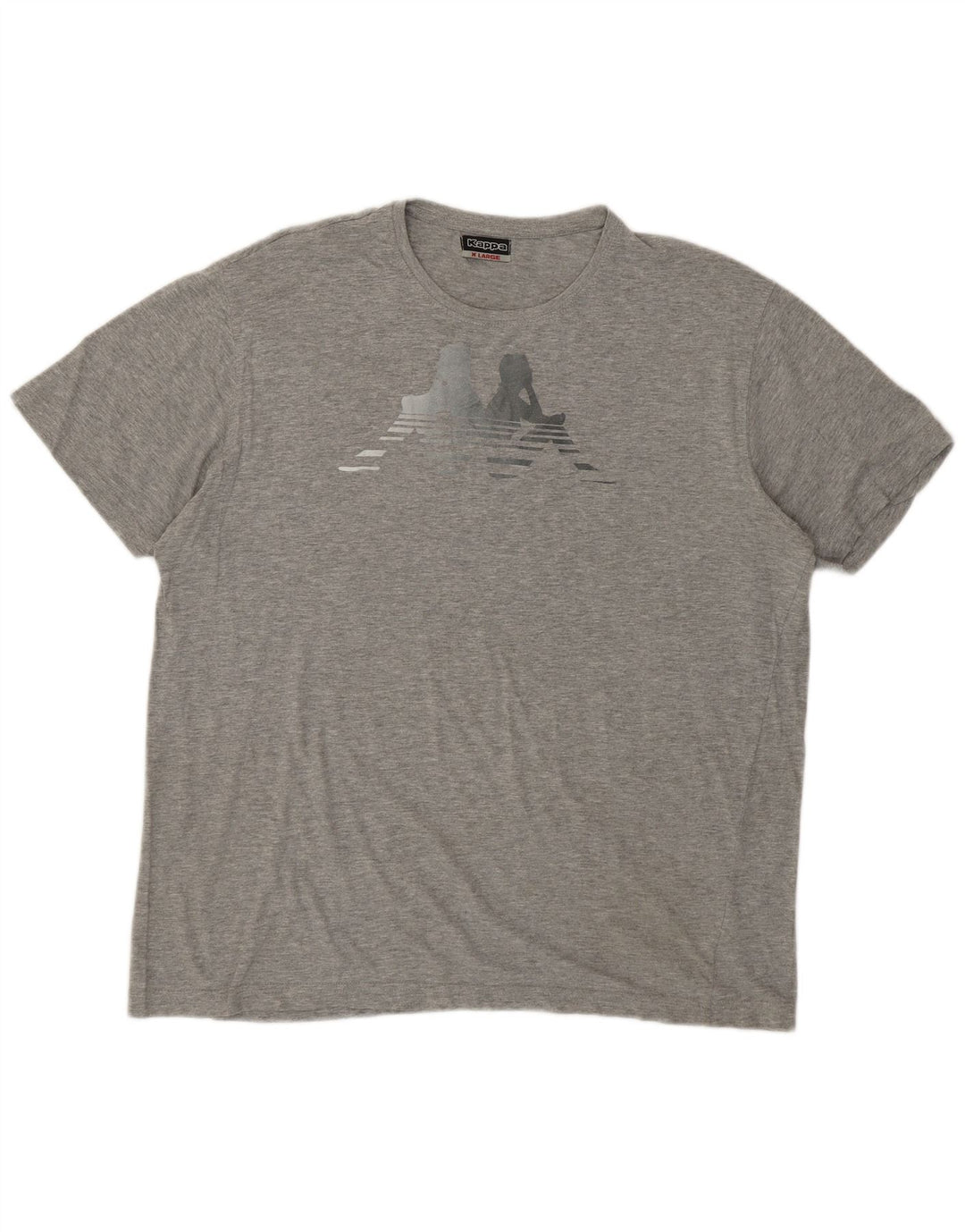 Camiseta feminina KAPPA com estampa gráfica UK 18 XL algodão cinza