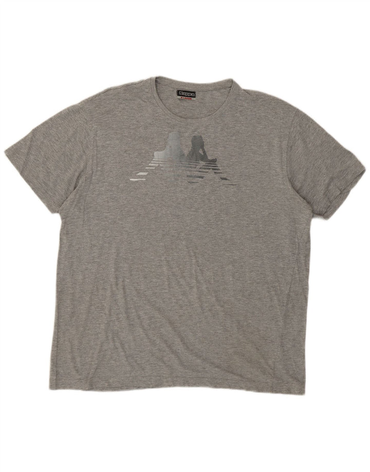 Camiseta feminina KAPPA com estampa gráfica UK 18 XL algodão cinza