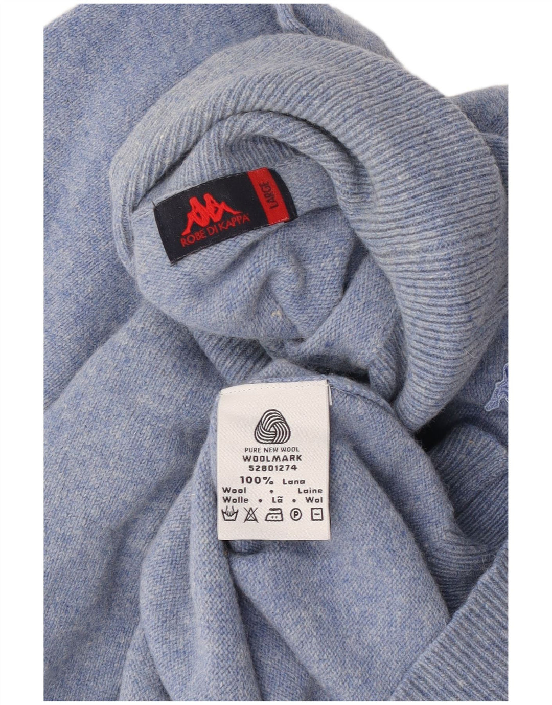 Suéter masculino Kappa com gola redonda e lã manchada azul grande