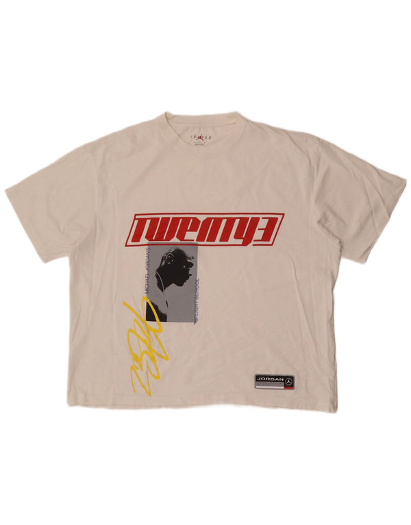 Camiseta Jordan masculina gráfica Top XL algodão branco