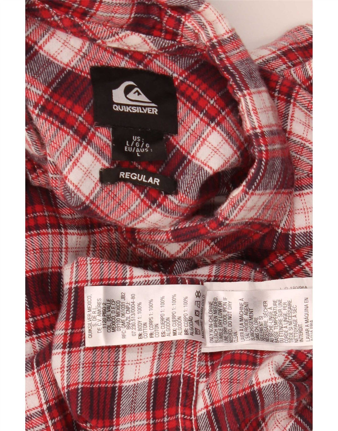 Camisa masculina de flanela Quiksilver Regular Fit grande algodão xadrez vermelho