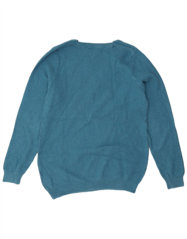 Suéter masculino MASSIMO DUTTI com gola redonda, grande algodão azul