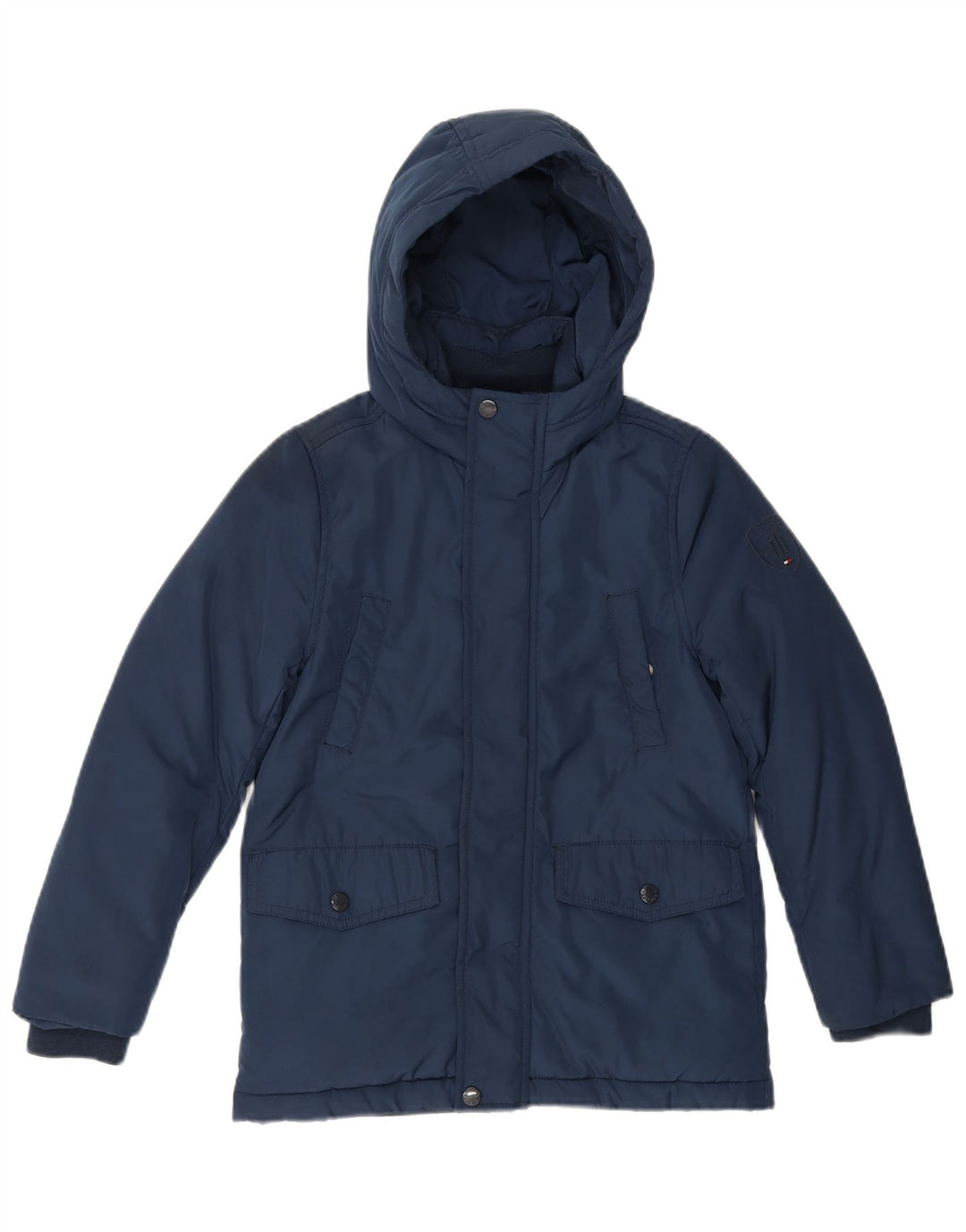 Jaqueta acolchoada com capuz para meninos Tommy Hilfiger 9-10 anos azul marinho poliéster